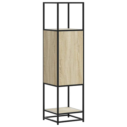 skab sonoma-eg 35,5x35x139 cm konstrueret træ og metal