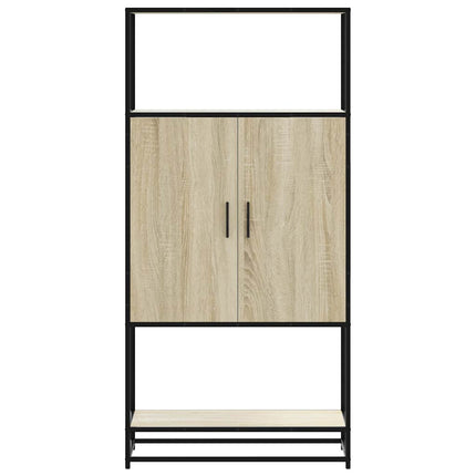 skab sonoma-eg 68x35x139 cm konstrueret træ og metal