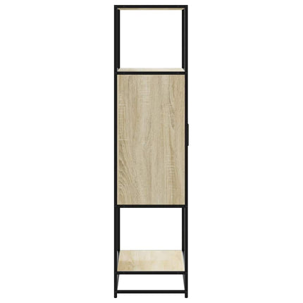 skab sonoma-eg 68x35x139 cm konstrueret træ og metal