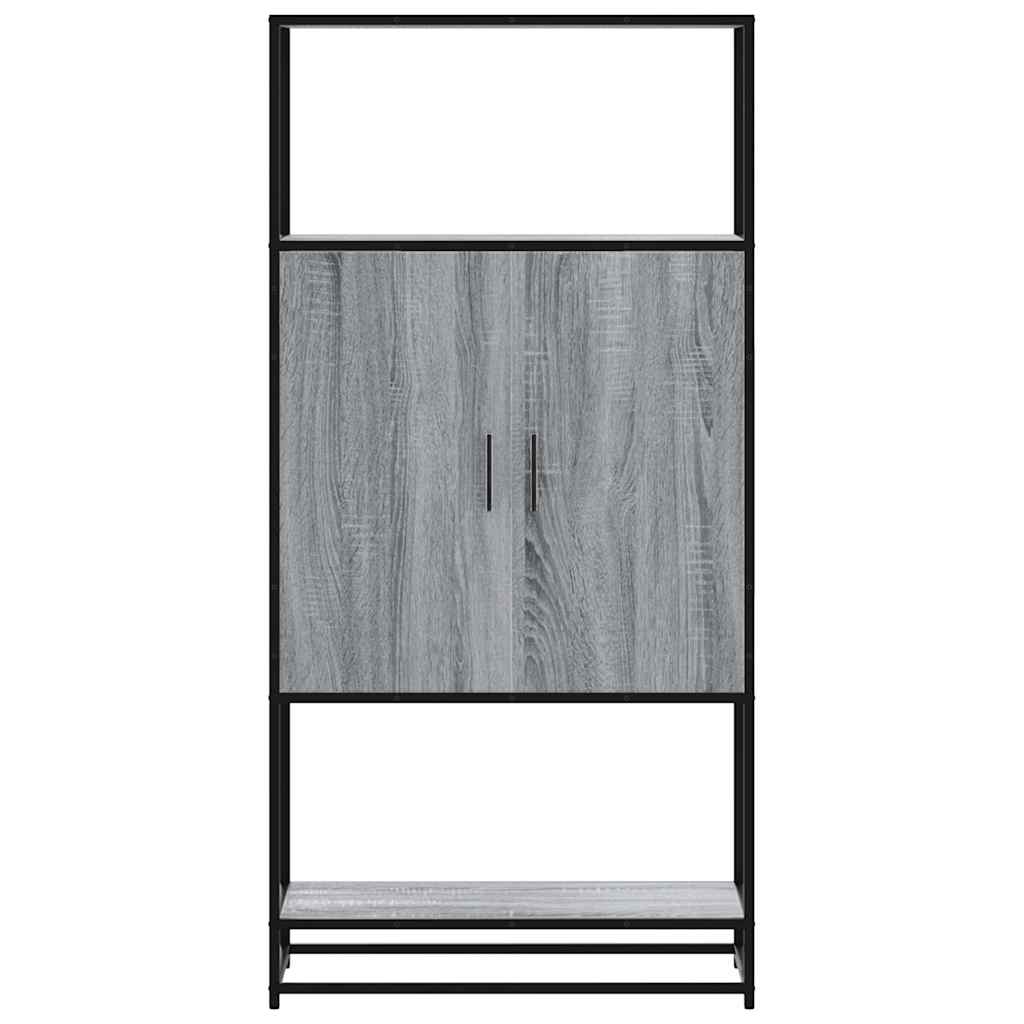 skab 68x35x139 cm konstrueret træ grå sonoma-eg og metal