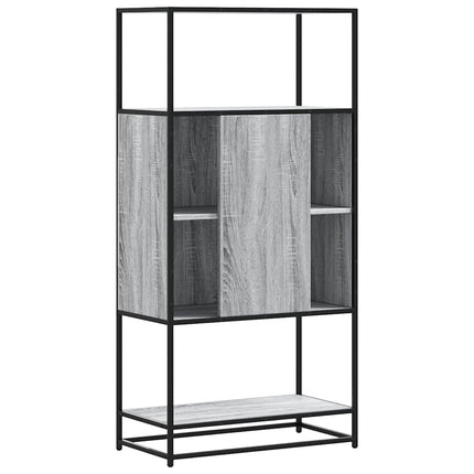 skab 68x35x139 cm konstrueret træ grå sonoma-eg og metal