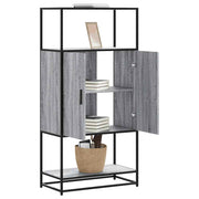 skab 68x35x139 cm konstrueret træ grå sonoma-eg og metal