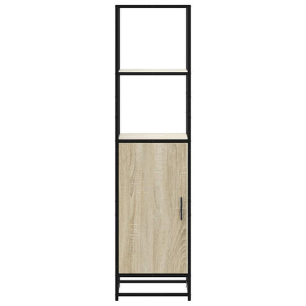 skab sonoma-eg 35,5x35x139 cm konstrueret træ og metal
