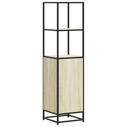 skab sonoma-eg 35,5x35x139 cm konstrueret træ og metal