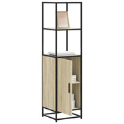skab sonoma-eg 35,5x35x139 cm konstrueret træ og metal
