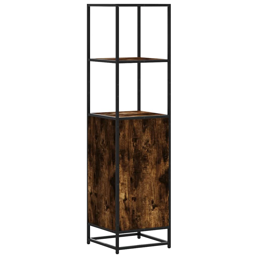 skab sonoma-eg 35,5x35x139 cm konstrueret træ og metal