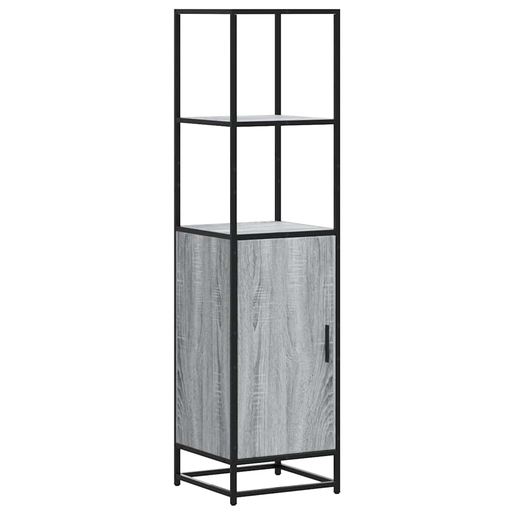 skab 35,5x35x139 cm konstrueret træ grå sonoma-eg og metal