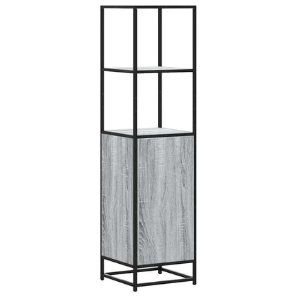 skab 35,5x35x139 cm konstrueret træ grå sonoma-eg og metal