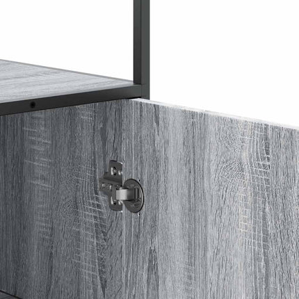 skab 35,5x35x139 cm konstrueret træ grå sonoma-eg og metal