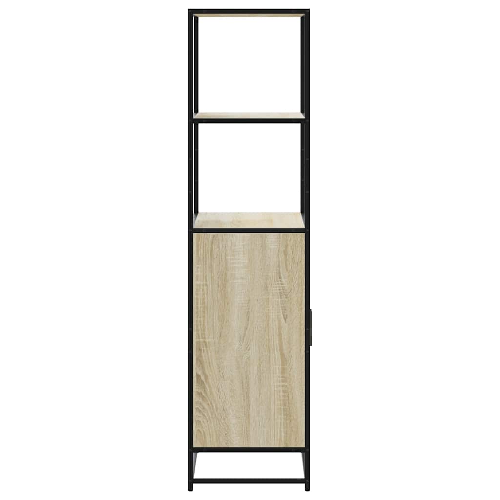skab sonoma-eg 68x35x139 cm konstrueret træ og metal