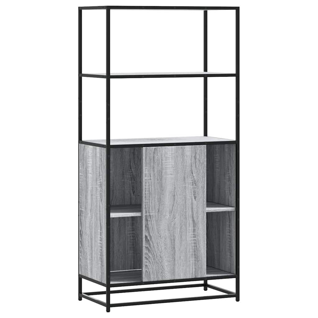 skab 68x35x139 cm konstrueret træ grå sonoma-eg og metal