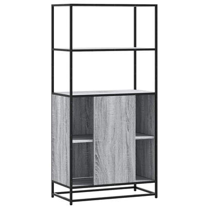skab 68x35x139 cm konstrueret træ grå sonoma-eg og metal