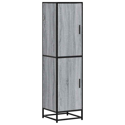 skab 35,5x35x139 cm konstrueret træ grå sonoma-eg og metal
