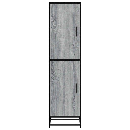 skab 35,5x35x139 cm konstrueret træ grå sonoma-eg og metal