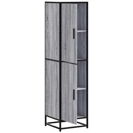 skab 35,5x35x139 cm konstrueret træ grå sonoma-eg og metal