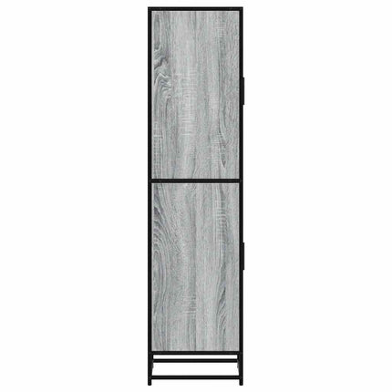 skab 35,5x35x139 cm konstrueret træ grå sonoma-eg og metal