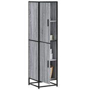 skab 35,5x35x139 cm konstrueret træ grå sonoma-eg og metal