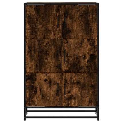 skab 68x35x106,5 cm konstrueret træ og metal røget egetræsfarve