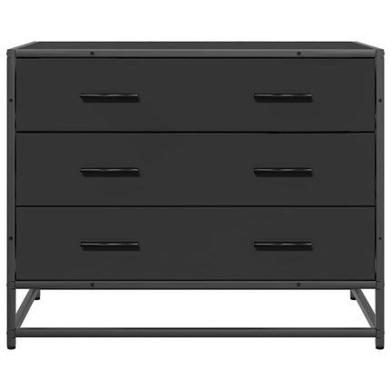 skuffeskab 70x41x56 cm konstrueret træ sort