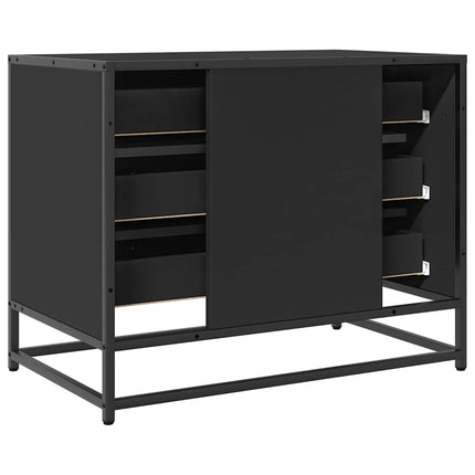 skuffeskab 70x41x56 cm konstrueret træ sort