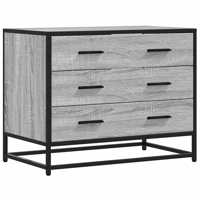kommode 70x41x56 cm konstrueret træ grå sonoma-eg