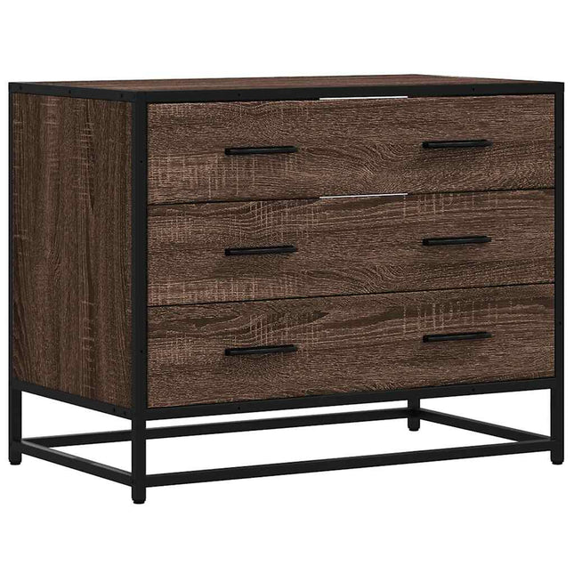 kommode 70x41x56 cm konstrueret træ brun egetræsfarve