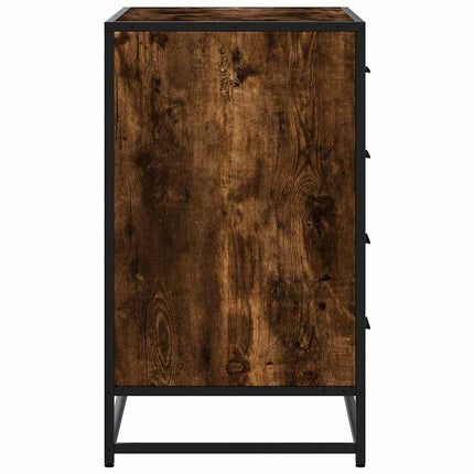 kommode 70x41x70 cm konstrueret træ røget egetræsfarve