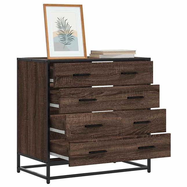 kommode 70x41x70 cm konstrueret træ brun egetræsfarve