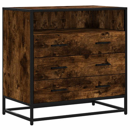 kommode 70x41x70 cm konstrueret træ røget egetræsfarve