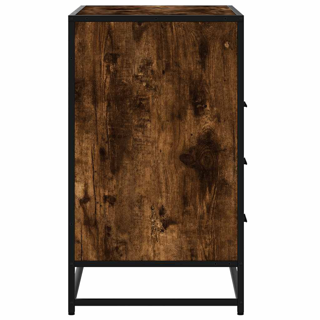 kommode 70x41x70 cm konstrueret træ røget egetræsfarve