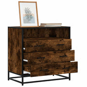 kommode 70x41x70 cm konstrueret træ røget egetræsfarve