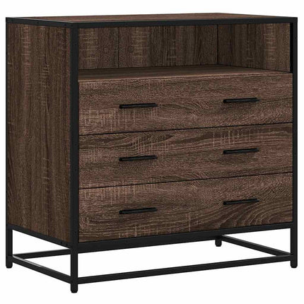 kommode 70x41x70 cm konstrueret træ brun egetræsfarve