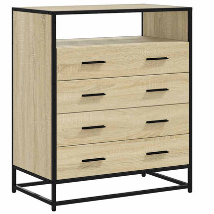 skuffeskab 70x41x83,5 cm konstrueret træ sonoma-egetræsfarvet