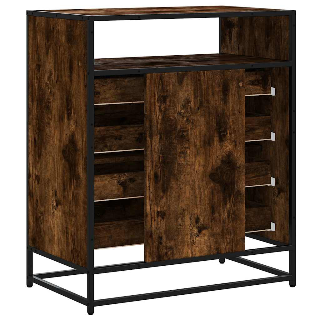 kommode 70x41x83,5 cm konstrueret træ røget egetræsfarve