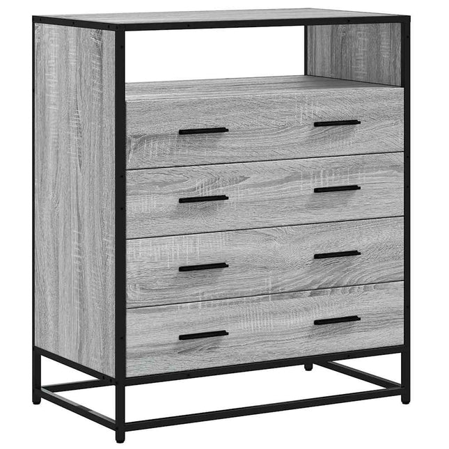 kommode 70x41x83,5 cm konstrueret træ grå sonoma-eg