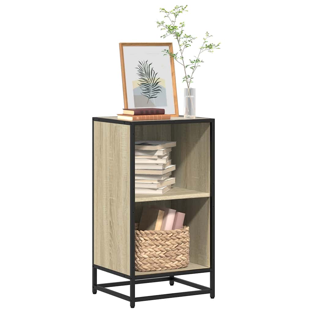 Bogreol 40×35×76 cm i konstrueret træ - sonoma-eg, industrielt stel