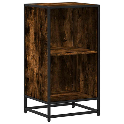 bogreol 40x35x76 cm konstrueret træ røget egetræ