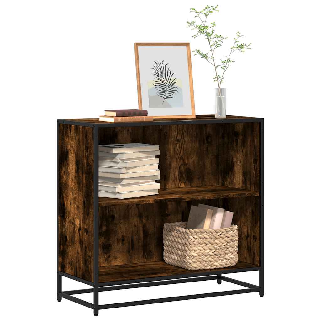 Bogreol 60X35X170,5 Cm Konstrueret Træ Etræsfarve Røget Eg - 80.5 cm / 76 cm