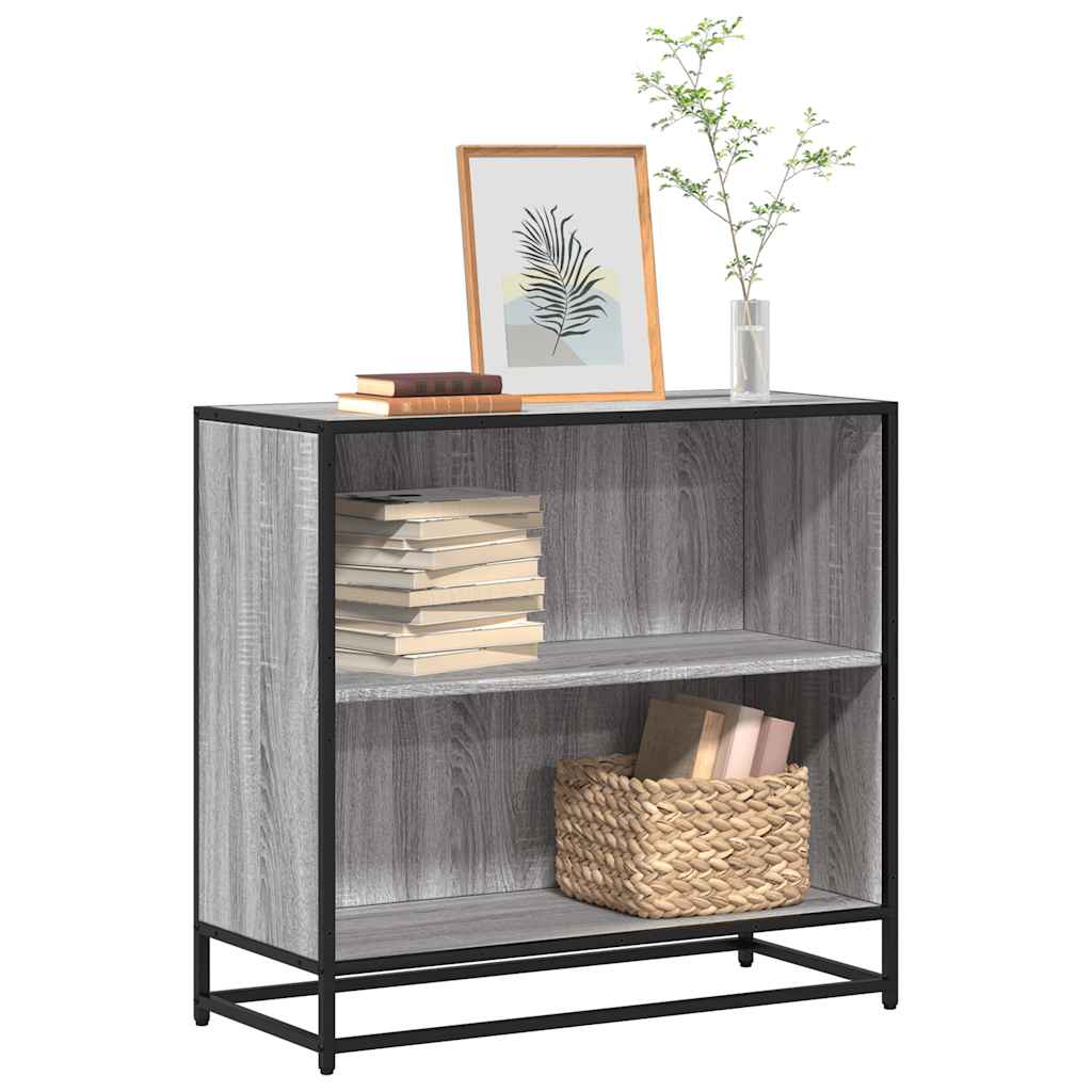 Bogreol 80,5×35×76 cm - konstrueret træ i grå sonoma-eg