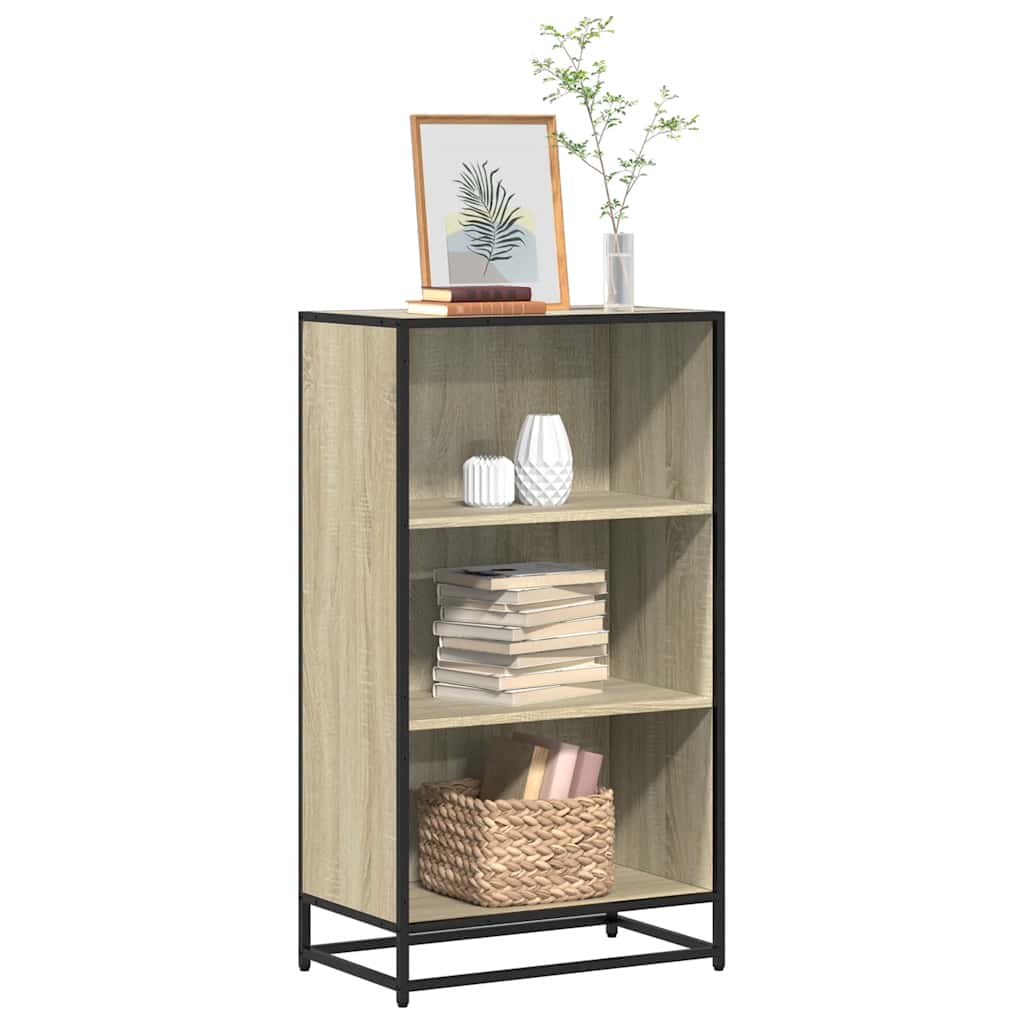 Bogreol i konstrueret træ - 60×35×107,5 cm, sonoma-eg