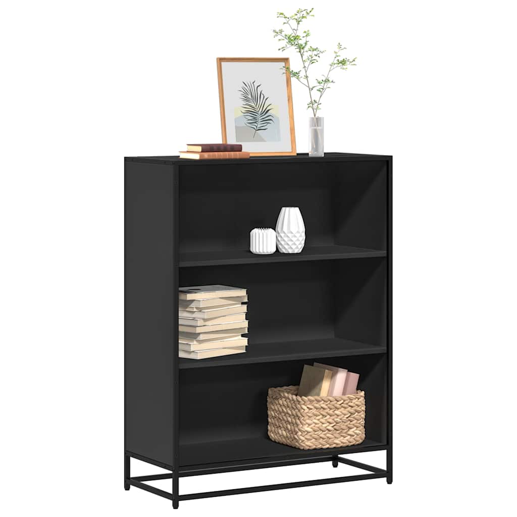 Bogreol 60X35X170,5 Cm Konstrueret Træ Sort - 80.5 cm / 107.5 cm