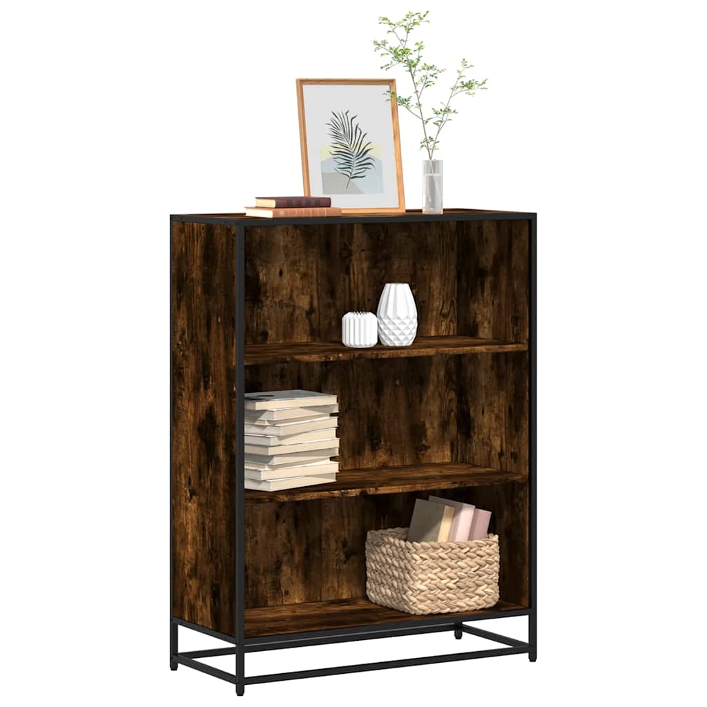 Bogreol 60X35X170,5 Cm Konstrueret Træ Etræsfarve Røget Eg - 80.5 cm / 107.5 cm