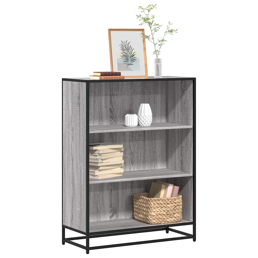 Bogreol 60X35X170,5 Cm Konstrueret Træ Grå Sonoma-Eg - 80.5 cm / 107.5 cm