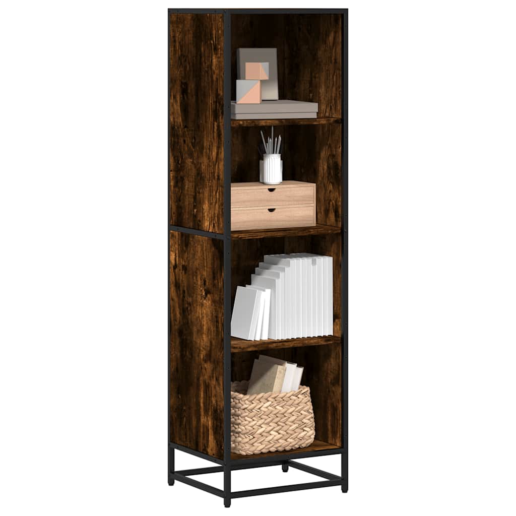 Bogreol 60X35X170,5 Cm Konstrueret Træ Etræsfarve Røget Eg - 40 cm / 139 cm