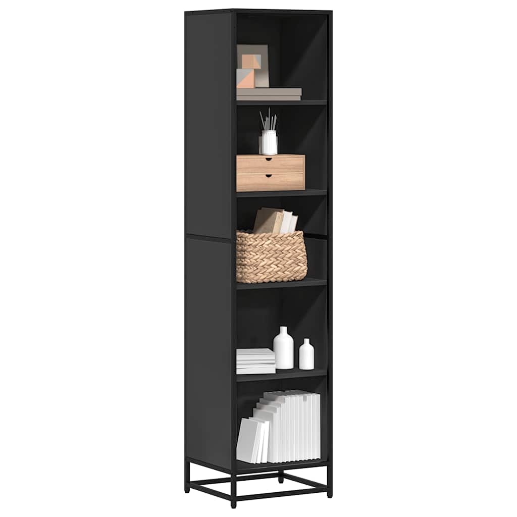 bogreol 40x35x170,5 cm konstrueret træ sort billede