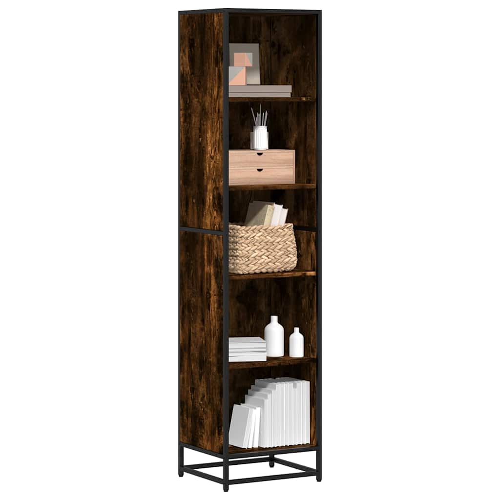 Bogreol 60X35X170,5 Cm Konstrueret Træ Etræsfarve Røget Eg - 40 cm / 170.5 cm