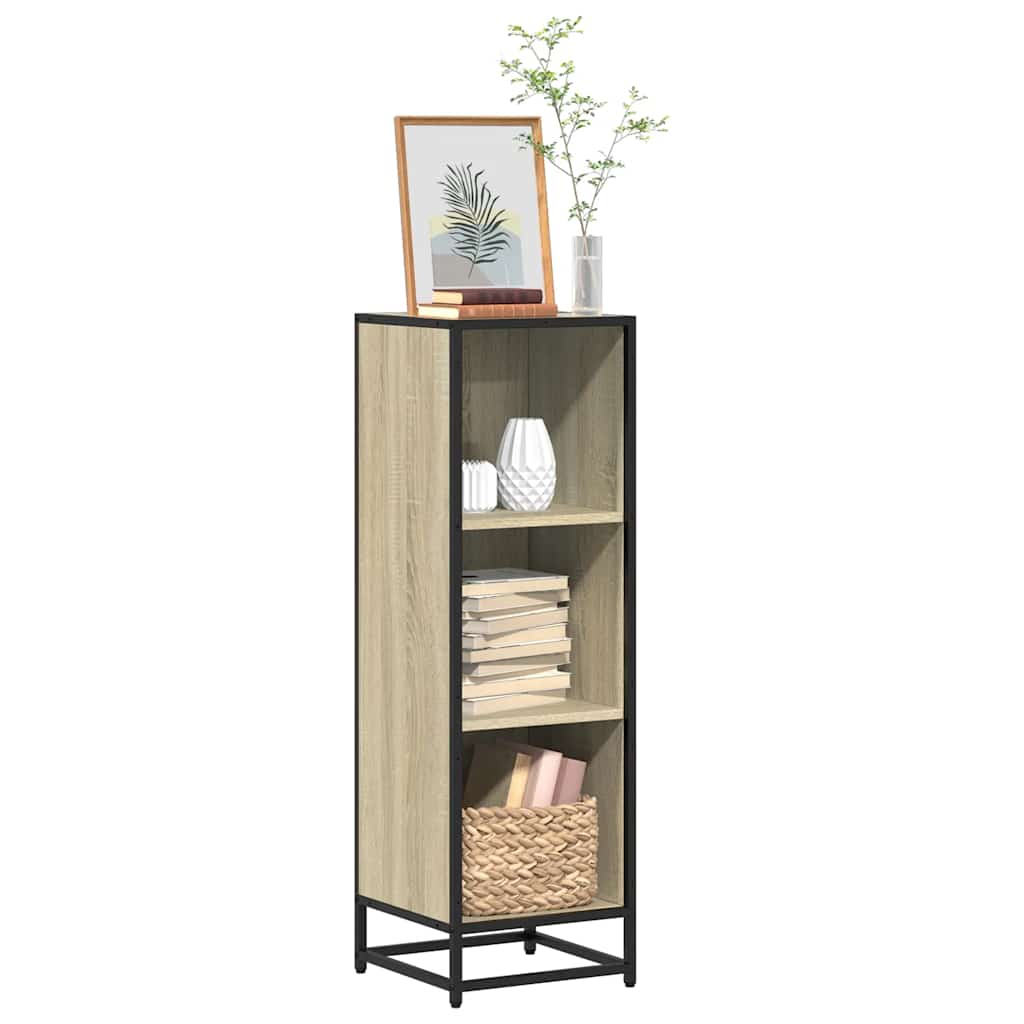 Bogreol Konstrueret Træ Og Metal - Sonoma-eg / 33.5 x 33 x 107.5 cm