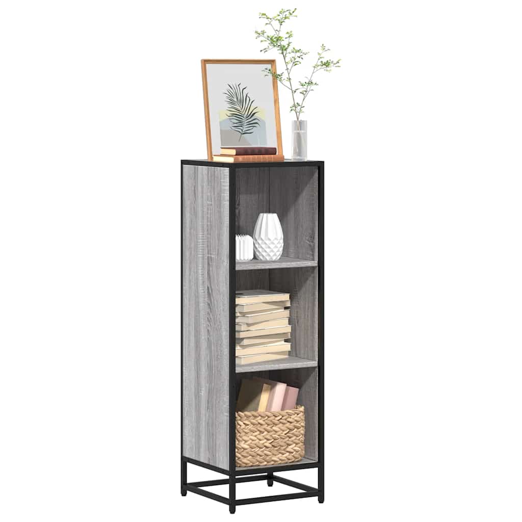 Bogreol Konstrueret Træ Og Metal - Grå sonoma-eg / 33.5 x 33 x 107.5 cm