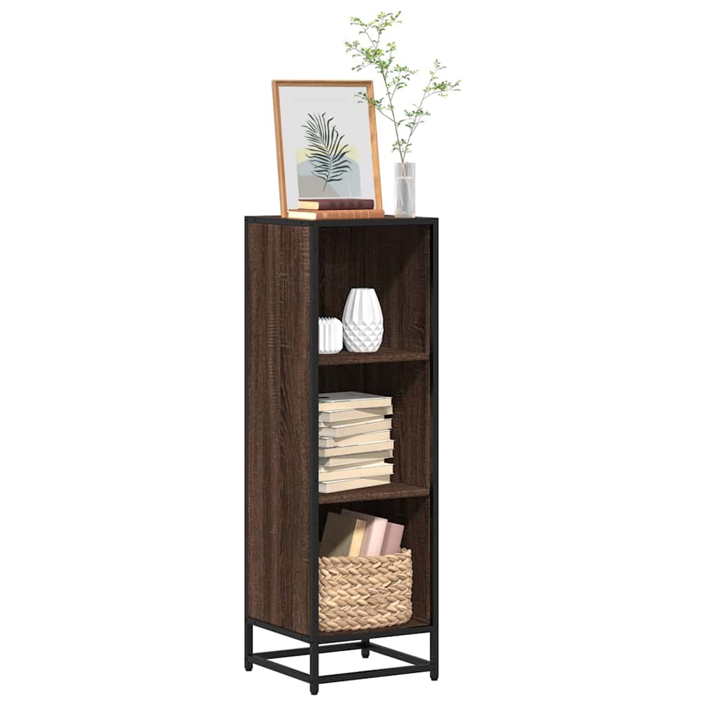Bogreol Konstrueret Træ Og Metal - Brun eg / 33.5 x 33 x 107.5 cm