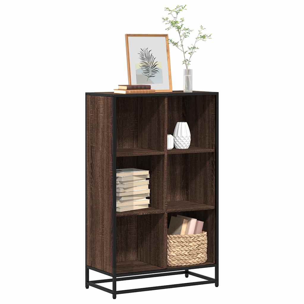 Bogreol Konstrueret Træ Og Metal - Brun eg / 65.5 x 33 x 107.5 cm